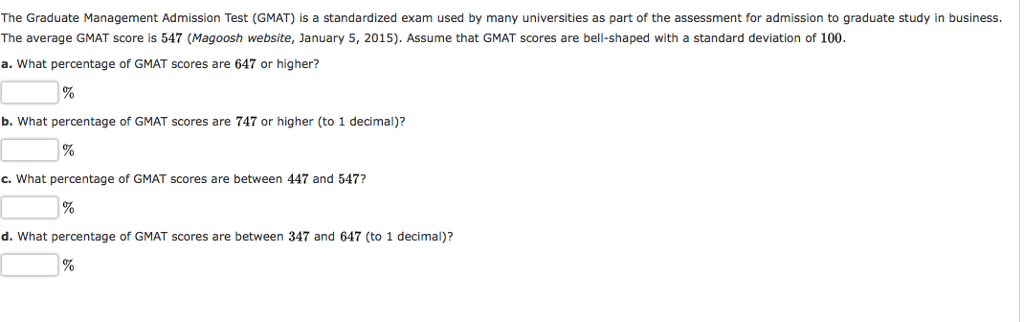 Solved: The Graduate Management Admission Test (GMAT) Is A... | Chegg.com