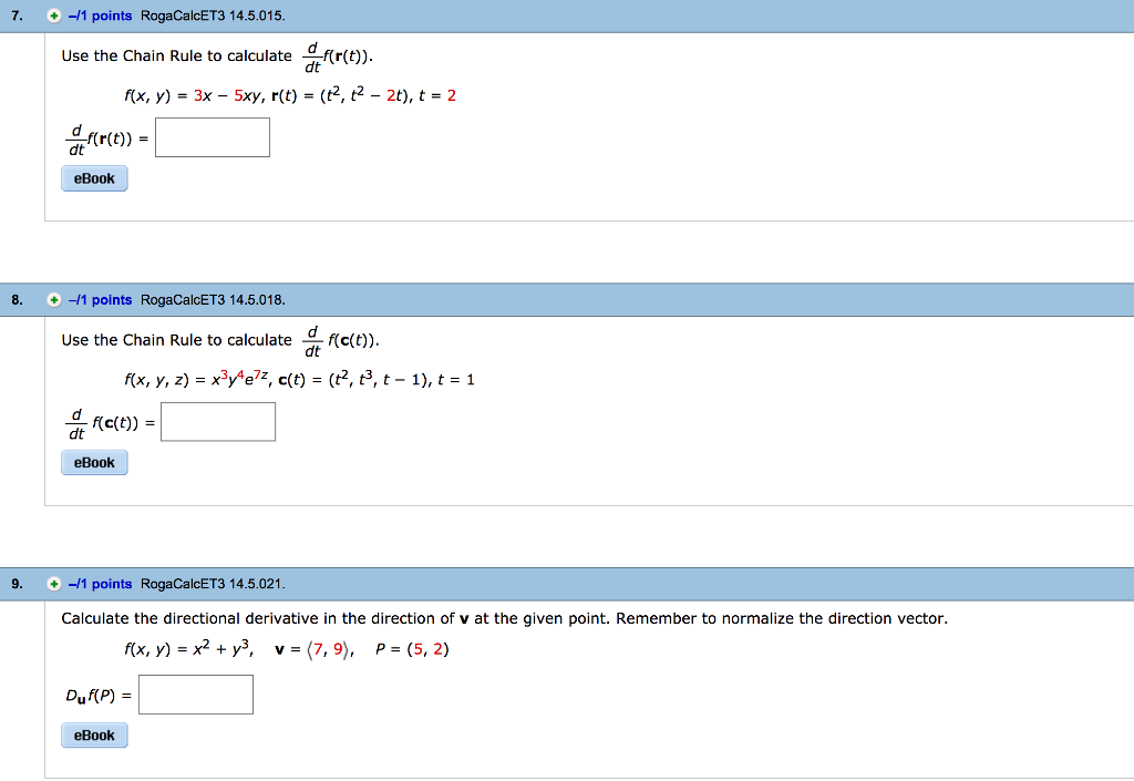 Solved Use The Chain Rule To Calculate D Dt F R T F X Chegg Com