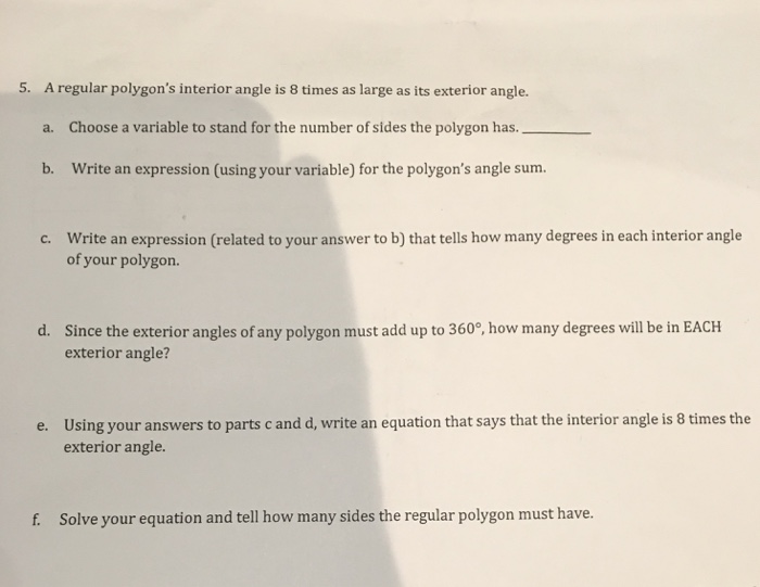 Solved A Regular Polygon S Interior Angle Is 8 Times As L