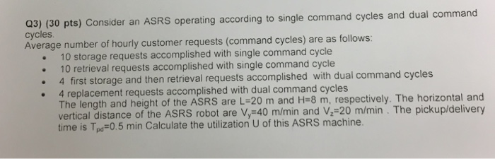 The two operation modes of AS/RS, (a) Single command cycle in case