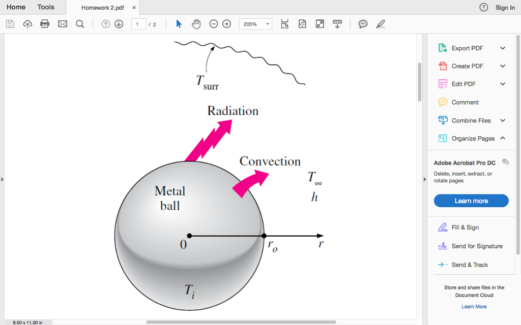 Solved 1 A Metal Sphere Of Radius Ro Is Kept In An Oven