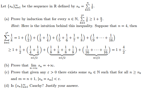 Let Sn Infinity N 1 Be The Sequence In R Defined Chegg Com