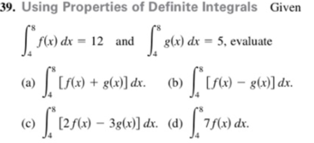 Solved Evaluate the definite integrals using properties of