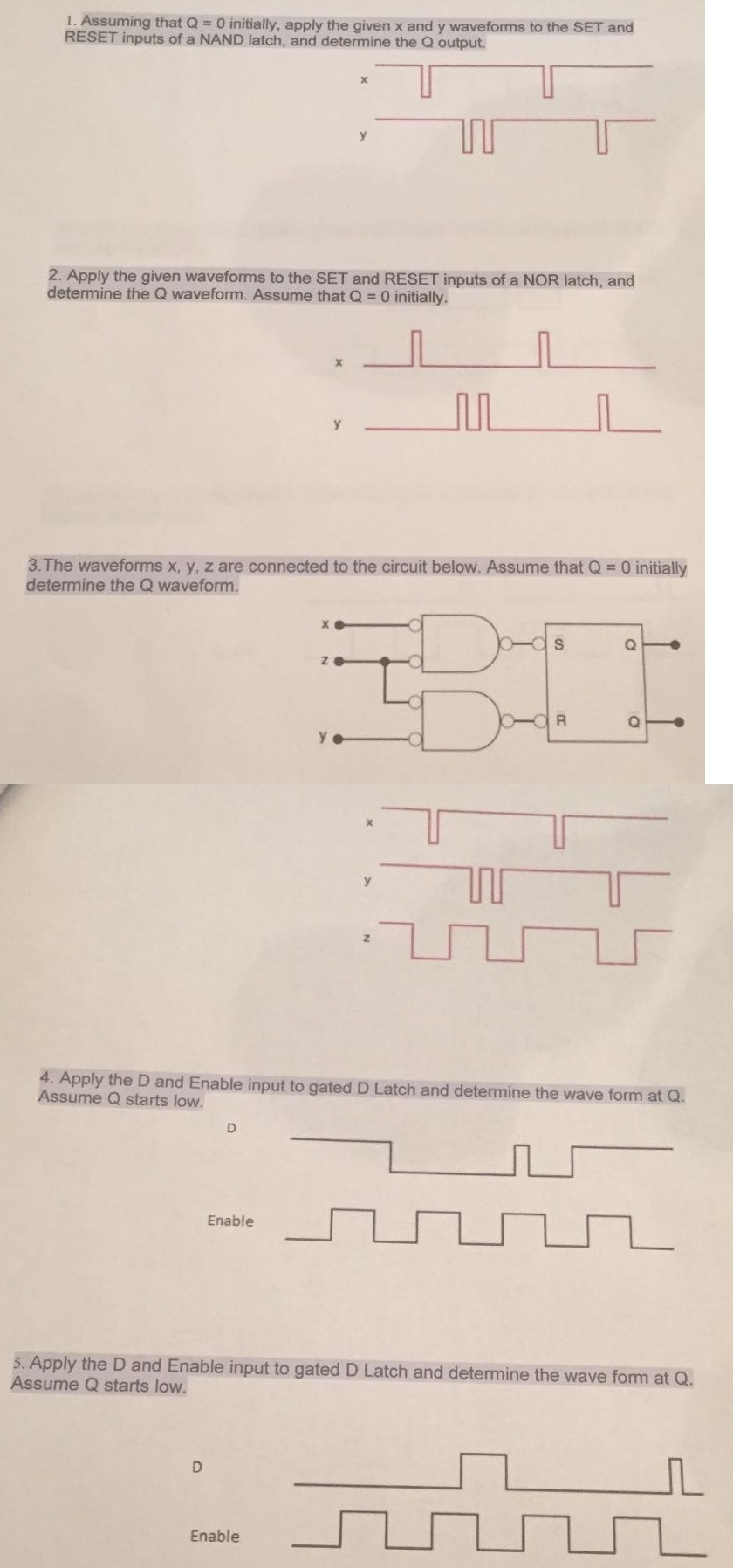Solved Assuming That Q 0 Initially Apply The Given X A Chegg Com