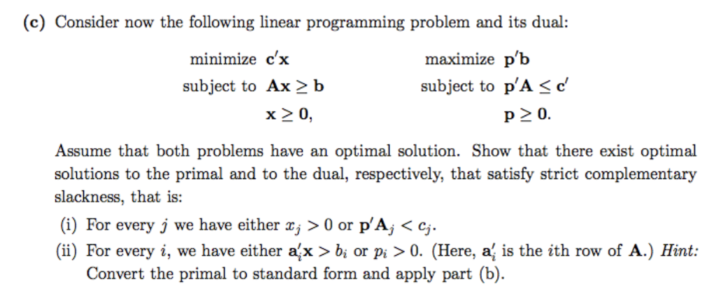 Solved C Consider Now The Following Linear Programming Chegg Com