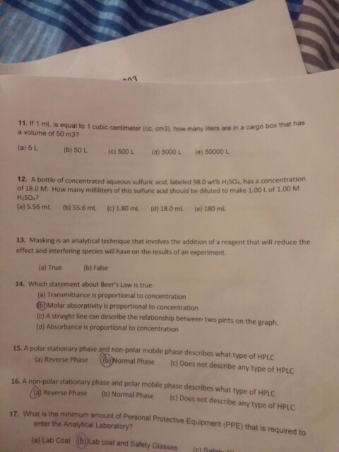 Solved 11 If 1 Ml Is Equal To 1 Cubic Centimeter Cc Cm3 Chegg Com