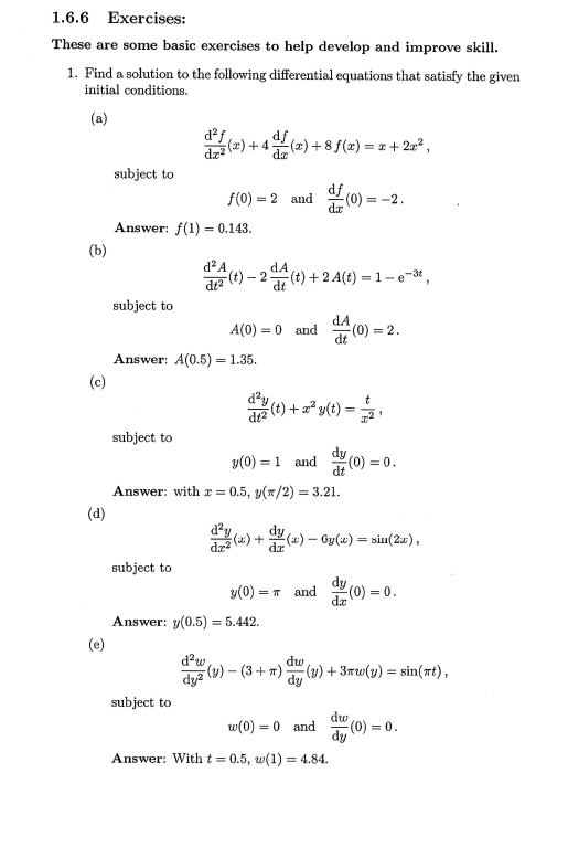 Solved Find A Solution To The Following Differential Equa Chegg Com