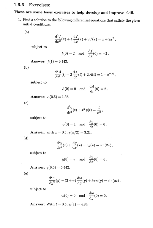 Find A Solution To The Following Differential Chegg Com