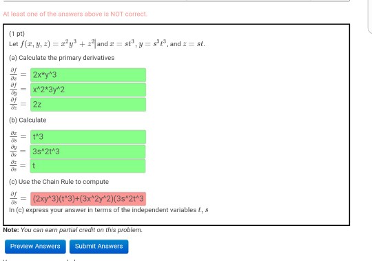 Solved Let F X Y Z X 2y 3 Z 2 And X St 3 Y S 3t 3 And Z Chegg Com