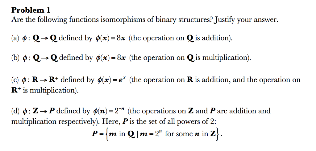 Solved Problem1 Of Binary Structures J A F Q Q Defin Chegg Com