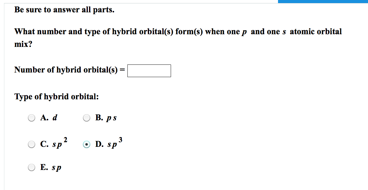 Solved Be Sure To Answer All Parts What Number And Type Of Chegg Com