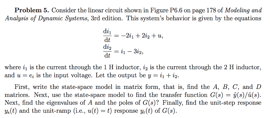 Solved Problem 5 Consider The Linear Circuit Shown In Fi Chegg Com