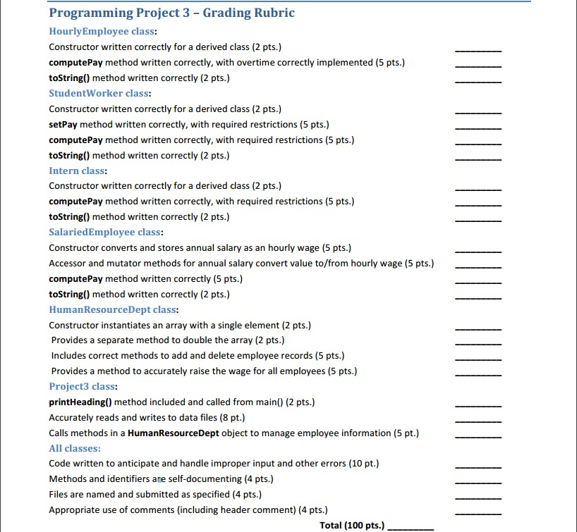 For This Project You Will Be Using Polymorphism T Chegg Com