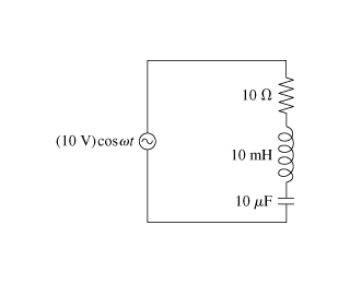 For the circuit of the figure, what is the resonan