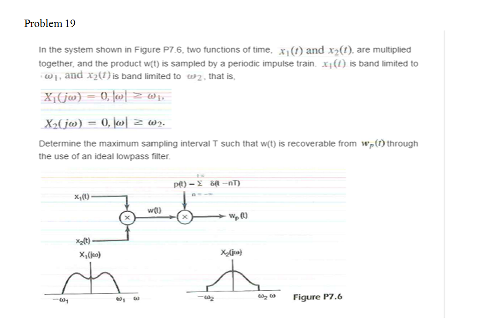 Solved In The System Shown In Figure P7 6 Two Functions Chegg Com