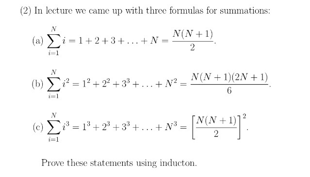 In Lecture We Came Up With Three Formulas For Chegg Com