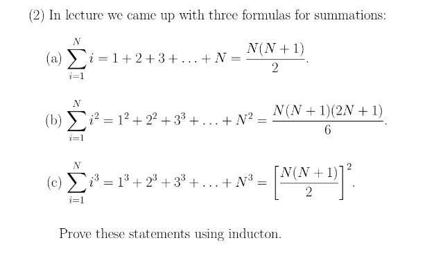 Solved In Lecture We Came Up With Three Formulas For Chegg Com