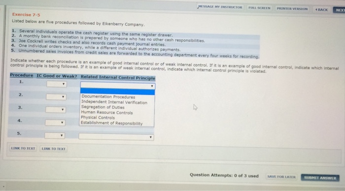 Solved Listed Below Are Five Procedures Flowed By Eikenbe