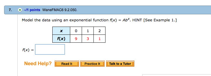 Model The Data Using An Exponential Function F X Chegg Com