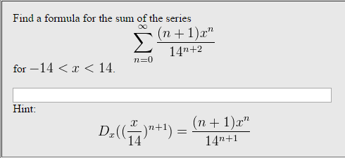 Solved Find A Formula Of The Sum Of The Series Chegg Com