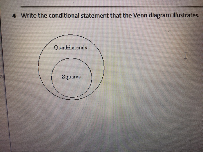 Write The Conditional Statement That The Venn Diagram Chegg 