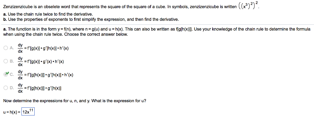 Solved Zenzizenzicube Is An Obselete Word That Represents Chegg Com