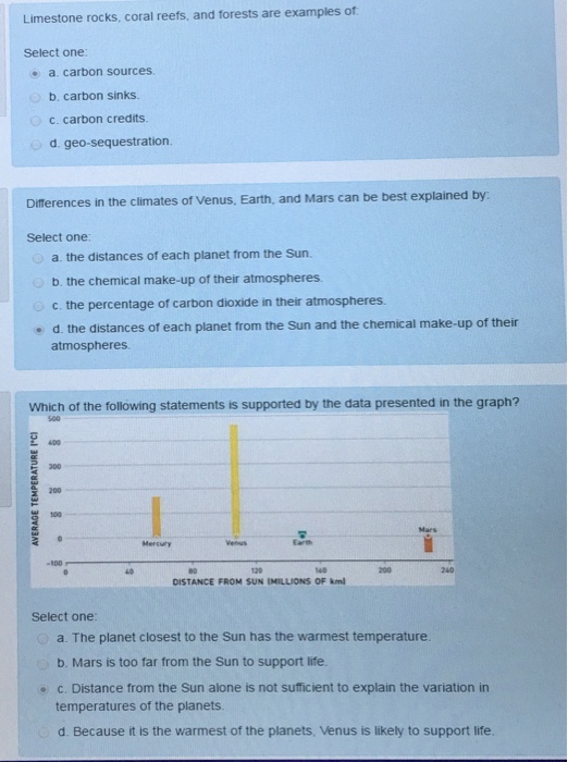 Solved Limestone Rocks Coral Reefs And Forests Are Exam