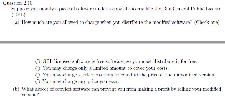 Solved Suppose You Modify A Piece Of Software Under A Cop