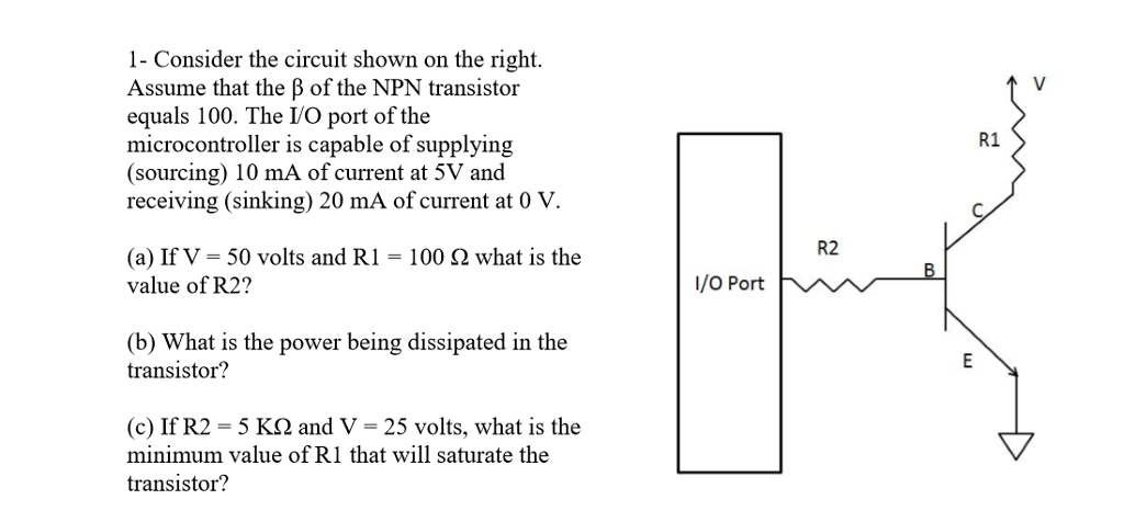 Solved 1 Consider The Circuit Shown On The Right Assume