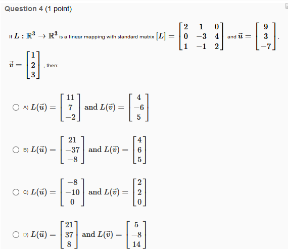 Solved: Question 3 (1 Point) In The Plane, The Standard Ma... | Chegg.com