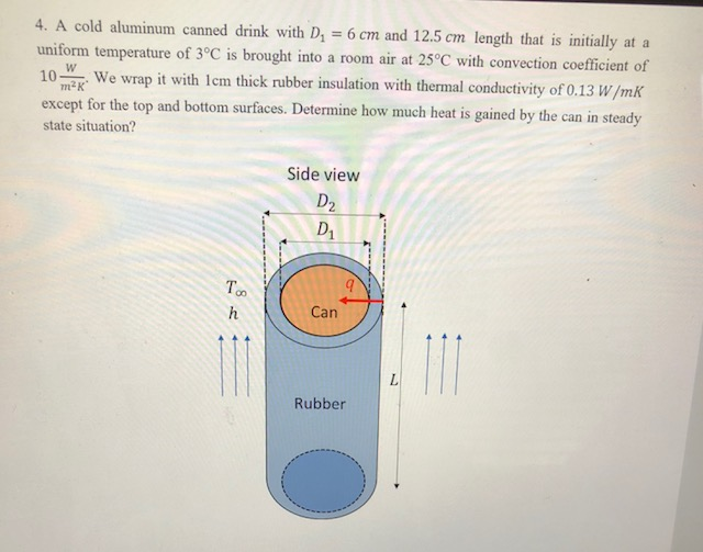 Solved A Cold Aluminum Canned Drink With 1 6 And