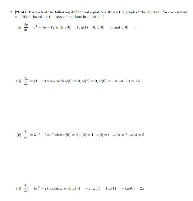 Solved For Each Of The Following Differential Equations S Chegg Com