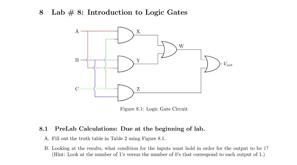 Solved 8 Lab # 8: Introduction to Logic Gates Vout 7 Figure | Chegg.com