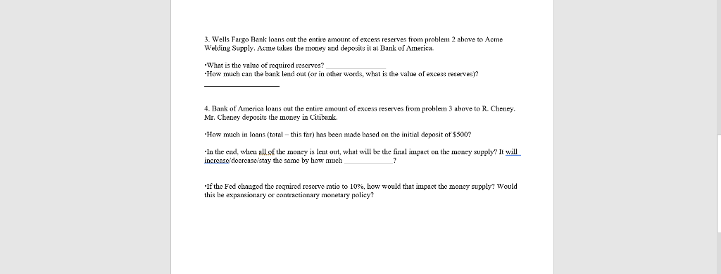 3 Wells Fargo Bank Loans Out The Entire Amount Of Chegg Com
