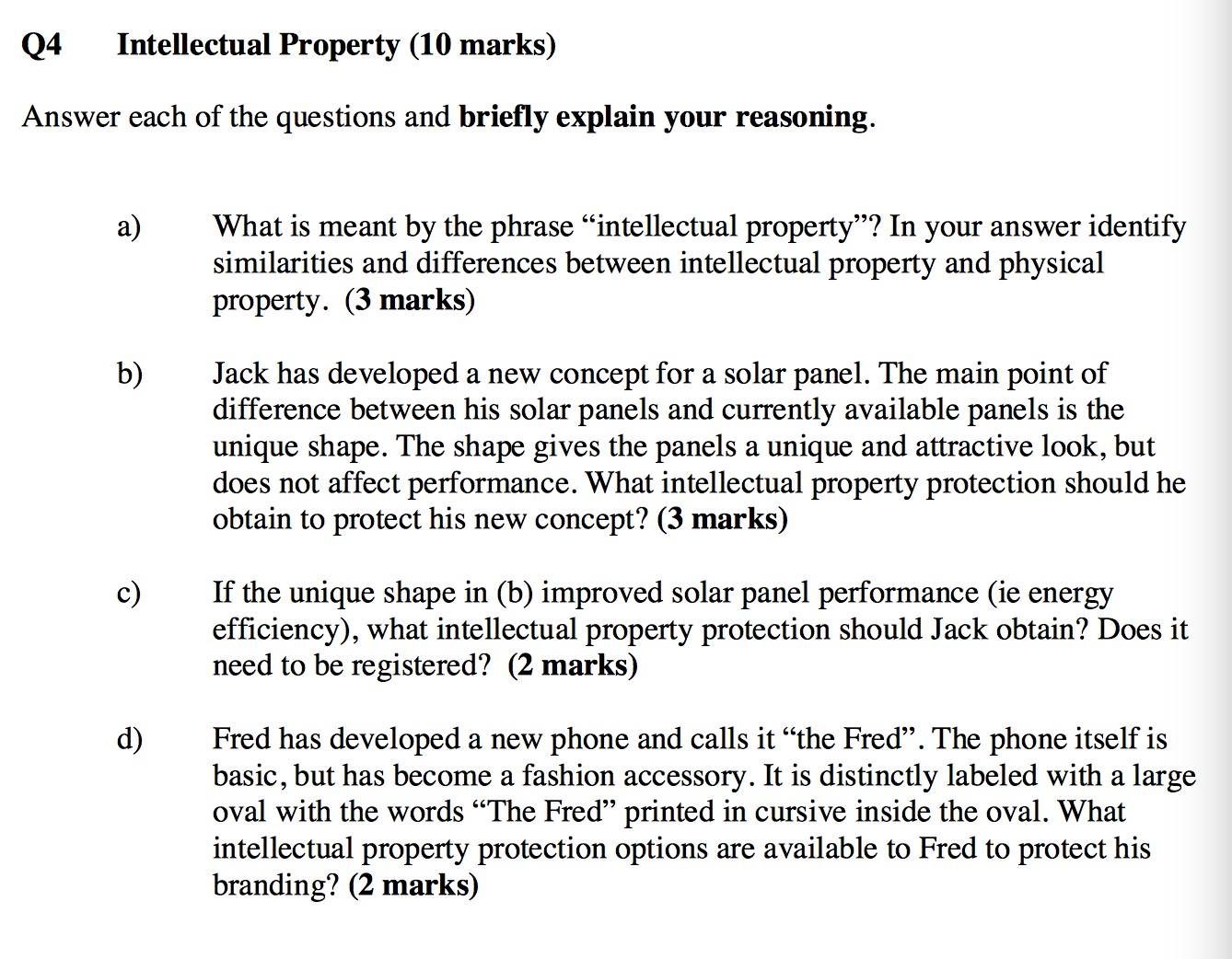 Solved Intellectual Property Answer Each Of The Questions