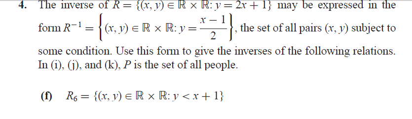 Solved The Inverse Of R X Y R Times R Y 2x 1 Chegg Com