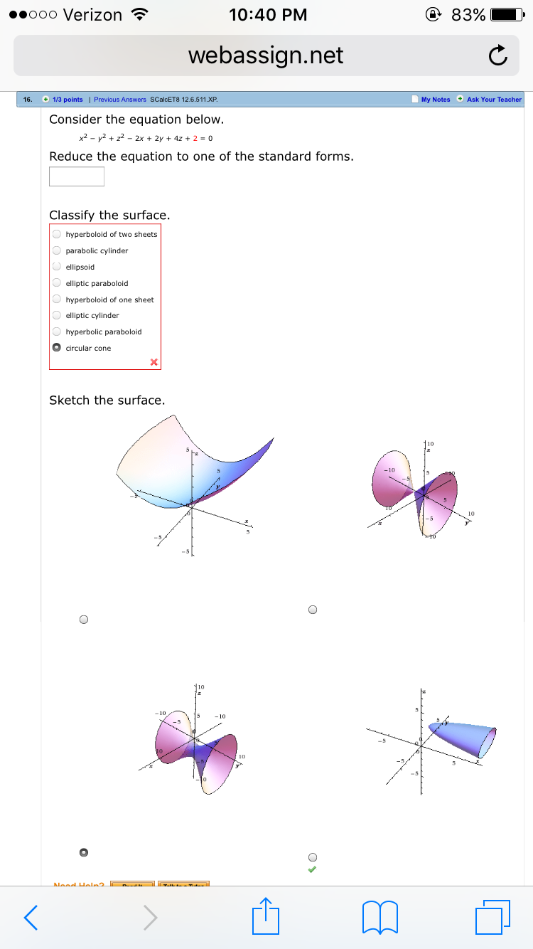 Solved Consider The Equation Below X 2 Y 2 Z 2 2x Chegg Com