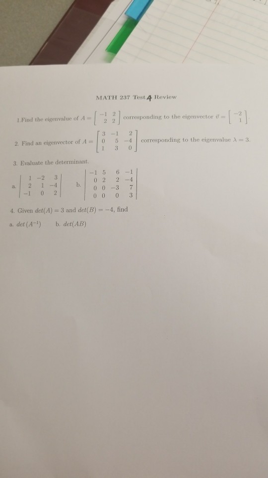 Test Review Cig ... 237 To The 2corresponding Solved: 2 MATH 4