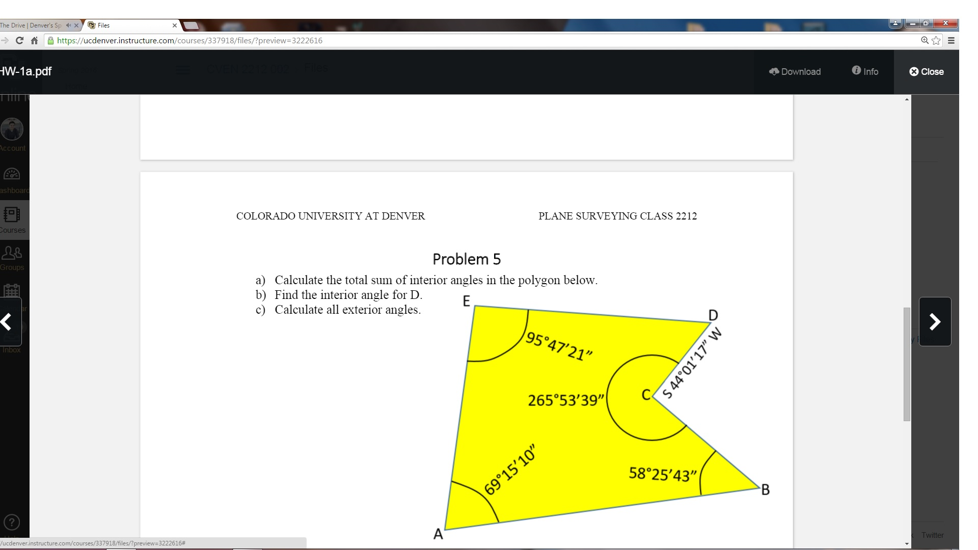 Solved Plane Surveying Question Calculate The Total Sum