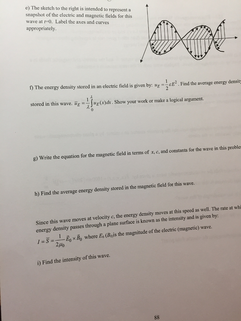 Solved 2 The Electric Field For An Electromagnetic Wave Chegg Com