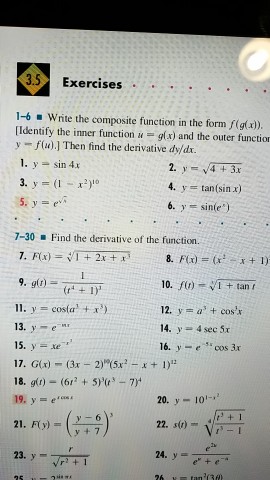 Solved Write The Composite Function In The Form F G X Chegg Com