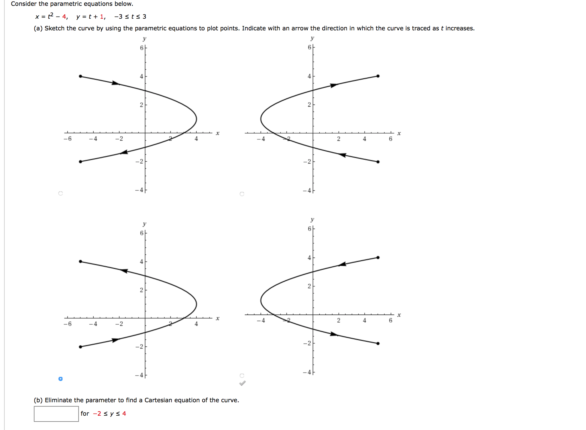 Solved Eliminate The Parameter To Find A Cartesian Equati