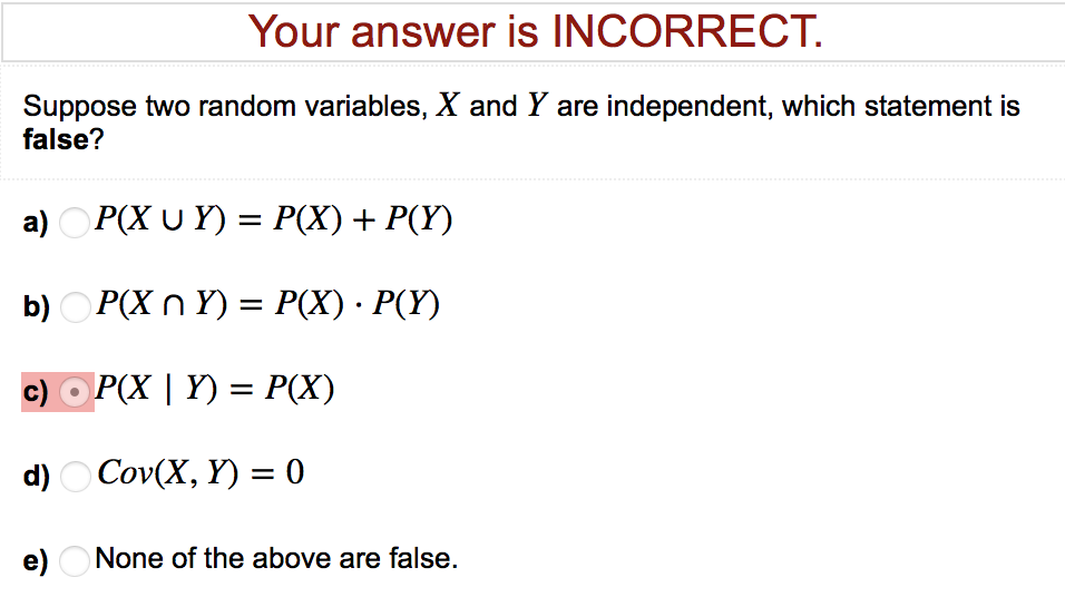 Solved Your Answer Is Incorrect False A P X U Y P X Chegg Com