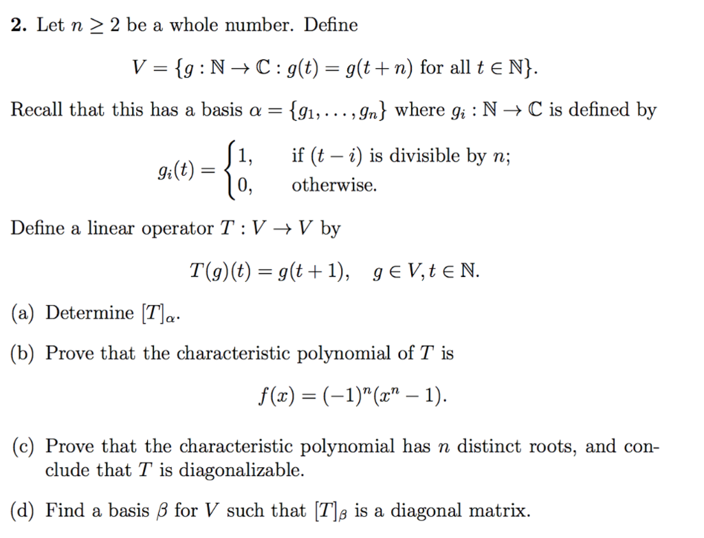 2 Let N 2 Be A Whole Number Define V G N Chegg Com