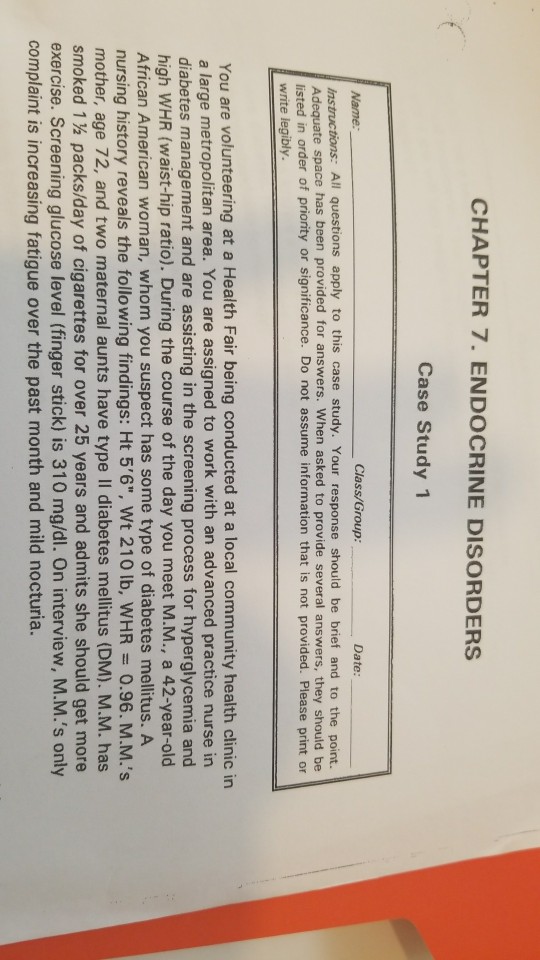 Endocrine case study examples picture