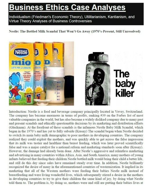 Nestle ethics essay image