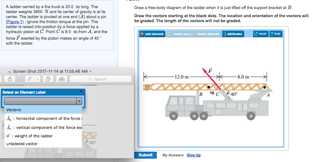 Solved A Ladder Carried By A Fire Truck Is 20 0 M Long T Chegg Com