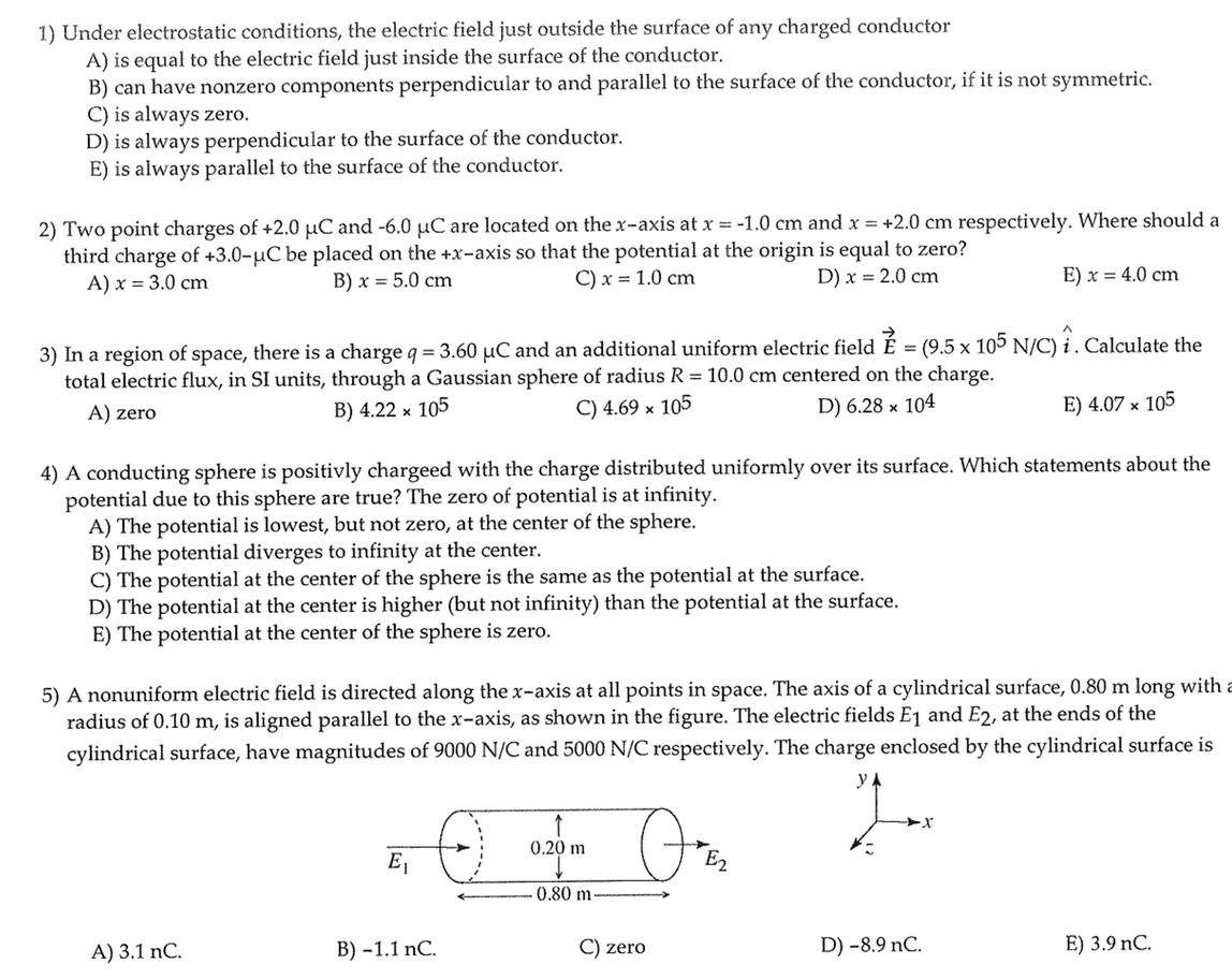 Solved Under Electrostatic Conditions The Electric Field Chegg Com