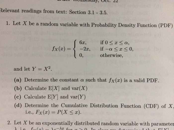 1 Let X Be A Random Variable With Probability Den Chegg Com