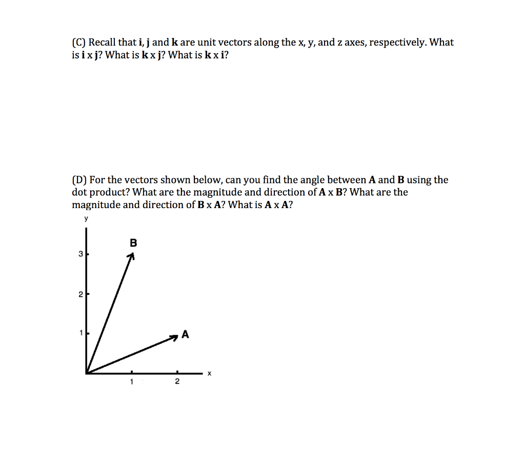 Solved Recall That I J And K Are Unit Vectors Along The Chegg Com